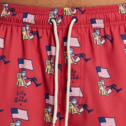 Jake And Rocket Flag Men's Swim Trunk -New Navy Shop Jake and Rocket Flag Mens Swim Trunk LG3ST05247B 5 lg