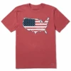Men's American Map Flag Design Short SleeveTee