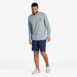 Men's Arched Palm And Sun Long Sleeve Active Tee -New Navy Shop Mens Arched Palm and Sun Long Sleeve Active Tee 99723 6 lg