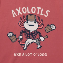 Men's Axolotls Axe A Lot Of Logs Short SleeveTee -New Navy Shop Mens Axolotls Axe a lot of Logs Short Sleeve CrusherLITE Tee 104457 2 lg
