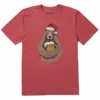 Men's Beer Hug Santa BearCrusher Tee -New Navy Shop Mens Beer Hug Santa Bear Short Sleeve Crusher Tee 99311 1 lg