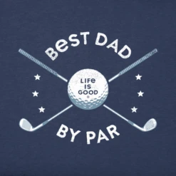 Men's Best Dad By Par Golf Clubs Short SleeveTee -New Navy Shop Mens Best Dad By Par Golf Clubs Short Sleeve Crusher Tee 104776 2 lg