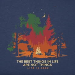 Men's Best Things Evening Campfire Short SleeveTee -New Navy Shop Mens Best Things Evening Campfire Short Sleeve CrusherLITE Tee 92643 2 lg