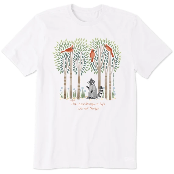 Men's Best Things In Life Raccoon Short SleeveTee 3 Men's Best Things In Life Raccoon Short SleeveTee