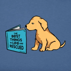 Men's Best Things In Life Are Rescued Short SleeveTee -New Navy Shop Mens Best Things in Life are Rescued Short Sleeve CrusherLITE Tee 92228 2 lg