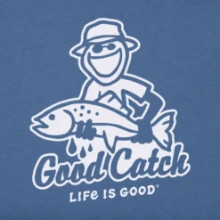 Men's Big Jake Good Catch Short Sleeve Tee 5 Men's Big Jake Good Catch Short Sleeve Tee -New Navy Shop Mens Big Jake Good Catch Crusher Lite Tee 95137 2 lg