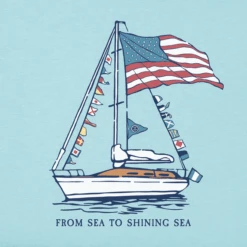 Men's Big USA Sailboat Short SleeveTee -New Navy Shop Mens Big USA Sailboat Short Sleeve CrusherLITE Tee 100958 2 lg