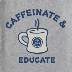 Men's Caffeinate And Educate Short SleeveTee -New Navy Shop Mens Caffeinate and Educate Short Sleeve CrusherLITE Tee 96751 2 lg