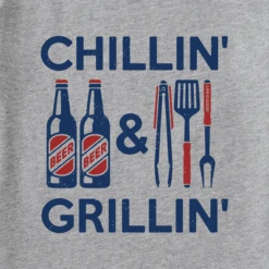Men's Chillin' & Grillin' Beer & BBQ Short SleeveTee -New Navy Shop Mens Chillin Grillin Beer BBQ Short Sleeve CrusherLITE Tee 100354 2 lg