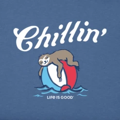 Men's Chillin' Pool Sloth Short SleeveTee -New Navy Shop Mens Chillin Pool Sloth Short Sleeve CrusherLITE Tee 100347 2 lg