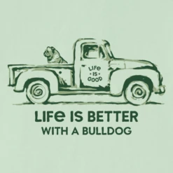 Men's Clean Better With A Bulldog Truck Short SleeveTee -New Navy Shop Mens Clean Better with a Bulldog Truck Short Sleeve Crusher Tee 124785 2 lg