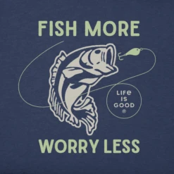 Men's Clean Fish More Bass Short SleeveTee -New Navy Shop Mens Clean Fish More Bass Short Sleeve Crusher Tee 119989 2 lg