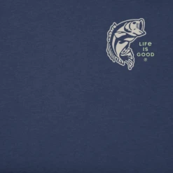 Men's Clean Fish More Bass Short SleeveTee -New Navy Shop Mens Clean Fish More Bass Short Sleeve Crusher Tee 119989 3 lg