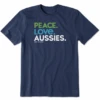 Men's Clean Peace. Love. Aussies. Short SleeveTee