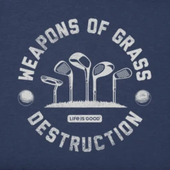 Men's Clean Weapons Of Grass Destruction Short SleeveTee -New Navy Shop Mens Clean Weapons of Grass Destruction Short Sleeve Crusher Tee 124395 2 lg