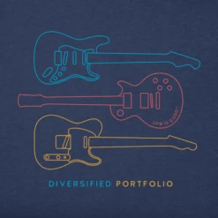 Men's Diversified Portfolio Line Guitars Crusher Tee -New Navy Shop Mens Diversified Portfolio Line Guitars Crusher Tee 76299 2 lg