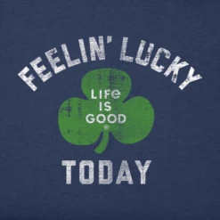 Men's Feelin' Lucky TodayCrusher Tee -New Navy Shop Mens Feelin Lucky Today Short Sleeve Crusher Tee 74427 2 lg