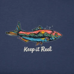 Men's Fish Mountain Scene Short SleeveTee -New Navy Shop Mens Fish Mountain Scene Short Sleeve CrusherLITE Tee 97927 2 lg