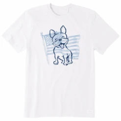 Men's Flag French Bull DogCrusher Tee