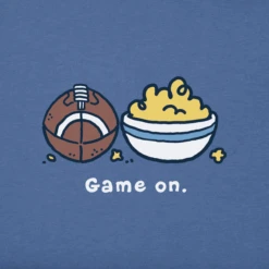 Men's Game On Popcorn Short SleeveTee -New Navy Shop Mens Game On Popcorn Short Sleeve CrusherLITE Tee 104174 2 lg