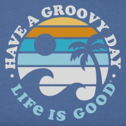 Men's Groovy Have A Groovy Day Short SleeveTee -New Navy Shop Mens Groovy Have a Groovy Day Short Sleeve Crusher Tee 118014 2 lg