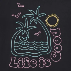 Men's Groovy Whale Palms Short SleeveTee -New Navy Shop Mens Groovy Whale Palms Short Sleeve Crusher Tee 118041 2 lg