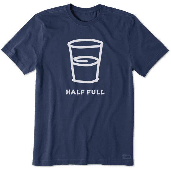 Men's Half Full Glass Crusher Tee 3 Men's Half Full Glass Crusher Tee