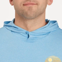 Men's Happiness Sunset Waves Long Sleeve Active Hooded Tee -New Navy Shop Mens Happiness Sunset Waves Long Sleeve Active Hooded Tee 99728 6 lg