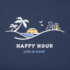 Men's Happy Hour Palm Sunset Short SleeveTee -New Navy Shop Mens Happy Hour Palm Sunset Short Sleeve CrusherLITE Tee 80443 2 lg