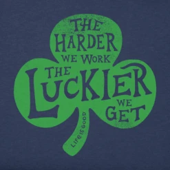 Men's Hard Work ShamrockCrusher Tee -New Navy Shop Mens Hard Work Shamrock Short Sleeve Crusher Tee 101152 2 lg