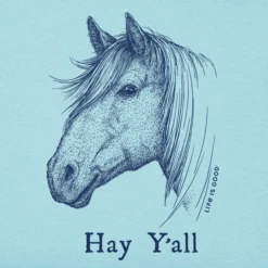 Men's Hay Y'all Short SleeveTee -New Navy Shop Mens Hay Yall Short Sleeve CrusherLITE Tee 103940 2 lg