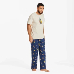 Men's Holiday Gnome Beer Pattern Classic Sleep Pant -New Navy Shop Mens Holiday Gnome Beer Pattern Classic Sleep Pant 99815 4 lg