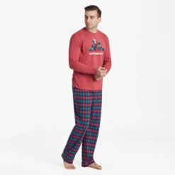 Men's Holiday Red Check Classic Sleep Pant -New Navy Shop Mens Holiday Red Check Classic Sleep Pant 99817 5 lg