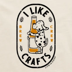 Men's I Like Crafts Dog Label Short SleeveTee -New Navy Shop Mens I Like Crafts Dog Label Short Sleeve CrusherLITE Tee 104060 2 lg