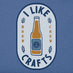 Men's I Like Crafts Label Short SleeveTee -New Navy Shop Mens I Like Crafts Label Short Sleeve Crusher Tee 116979 2 lg