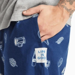 Men's IPA Beer Pattern Classic Sleep Pant -New Navy Shop Mens IPA Beer Pattern Classic Sleep Pant 89123 3 lg