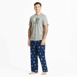 Men's IPA Beer Pattern Classic Sleep Pant -New Navy Shop Mens IPA Beer Pattern Classic Sleep Pant 89123 5 lg