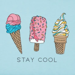 Men's Ice Cream Trio Stay Cool Short SleeveTee -New Navy Shop Mens Ice Cream Trio Stay Cool Short Sleeve CrusherLITE Tee 101769 2 lg