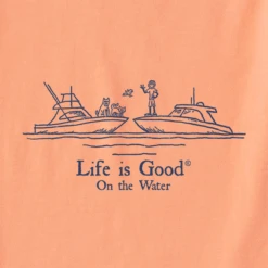 Men's Jake And Friends Linear Boat Party Short SleeveTee -New Navy Shop Mens Jake and Friends Linear Boat Party Short Sleeve CrusherLITE Tee 101887 2 lg