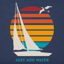 Men's Just Add Water Sailboat Short SleeveTee -New Navy Shop Mens Just Add Water Sailboat Short Sleeve Crusher Tee 113514 2 lg