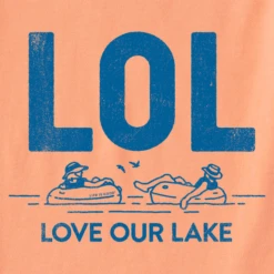 Men's LOL Love Our Lake Short SleeveTee -New Navy Shop Mens LOL Love Our Lake Short Sleeve CrusherLITE Tee 99973 2 lg