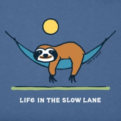 Men's Life In The Slow Lane Sloth Short SleeveTee -New Navy Shop Mens Life in the Slow Lane Sloth Short Sleeve CrusherLITE Tee 105612 2 lg