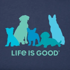Men's Life Is Good With Dogs Short SleeveTee -New Navy Shop Mens Life is Good with Dogs Short Sleeve CrusherLITE Tee 90964 2 lg
