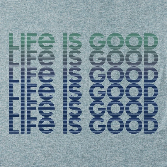 Men's Linear Life Is Good Stack Long Sleeve Active Hooded Tee 4 Men's Linear Life Is Good Stack Long Sleeve Active Hooded Tee - Image 2