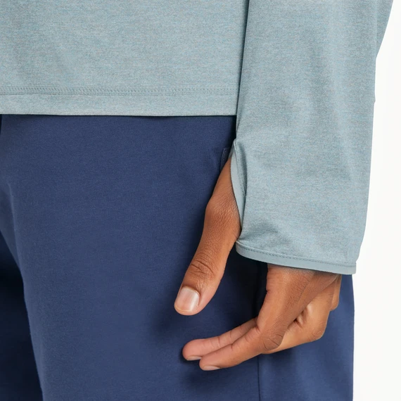 Men's Linear Life Is Good Stack Long Sleeve Active Hooded Tee 7 Men's Linear Life Is Good Stack Long Sleeve Active Hooded Tee - Image 5