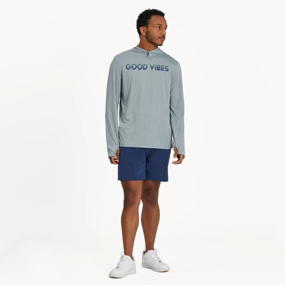 Men's Linear Life Is Good Stack Long Sleeve Active Hooded Tee 9 Men's Linear Life Is Good Stack Long Sleeve Active Hooded Tee - Image 7