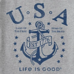 Men's Manifesto USA Anchor Short SleeveTee -New Navy Shop Mens Manifesto USA Anchor Short Sleeve Crusher Tee 118559 2 lg