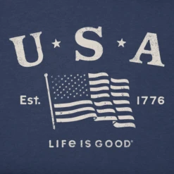 Men's Manifesto USA Flag Short SleeveTee -New Navy Shop Mens Manifesto USA Flag Short Sleeve Crusher Tee 118563 2 lg