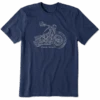Men's Mobile Device Line Drawing Motorcycle Short Sleeve Tee -New Navy Shop Mens Mobile Device Line Drawing Motorcycle Crusher Lite Tee 77267 1 lg