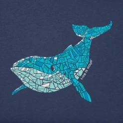 Men's Mosaic Whale Short SleeveTee -New Navy Shop Mens Mosaic Whale Short Sleeve CrusherLITE Tee 98789 2 lg
